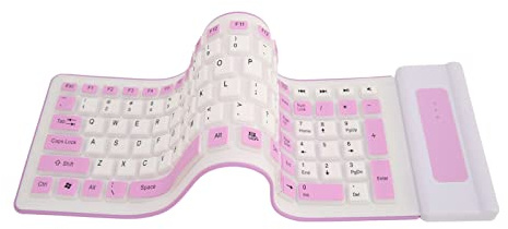SUNGOOYUE Silikon-Tastatur, Wasserdicht, Staubdicht, öldicht, Leise Rollup-Tastatur mit USB- und PS 2-Schnittstellenkonvertierung, für PC, Laptop, Notebook in Rauer Umgebung (Purple)