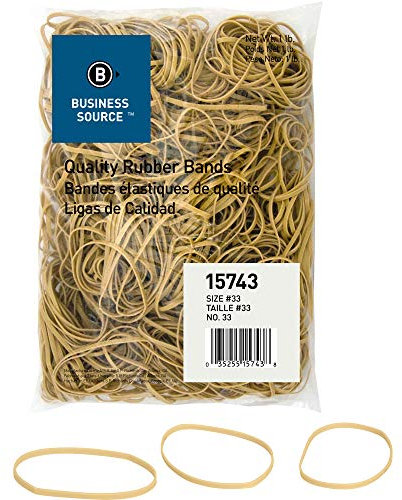 Rubber Bands, Size 33, 1 lb./BG, 3-1/2x1/8, Natural Crepe