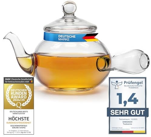 Théière japonaise Kyusu en verre de style Tokoname avec filtre et passoire à thé 500ml par Dimono