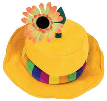 Hut mit Blume, sortierte Farben, Gr. 58 cm, Karneval, Mottoparty, Accessoire (58, gelb)