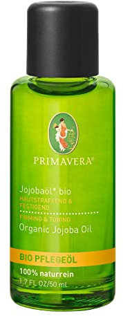 PRIMAVERA Pflegeöl Jojobaöl bio 50 ml - Naturkosmetik, Pflanzenöl, Hautöl - feuchtigkeitsspendend bei fettiger, gereizter Haut - vegan