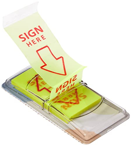 Stick N 25mm Sign Here Pop Up Flag - Yellow