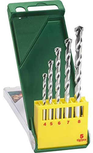 Bosch 2607019439 4/5/6/7/8 mm Masonry Drill Bit Set (5-Piece)