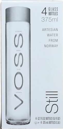 Voss Water, Glass, Still, 375 ml 4-Count (Pack of 6)