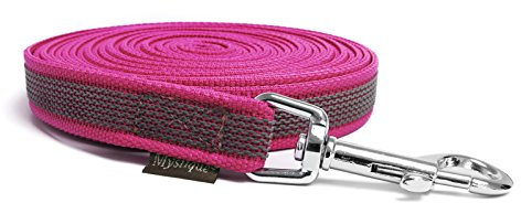 Mystique® Gummierte Schleppleine 20mm ohne Handschlaufe Standard Karabiner purpur 15m