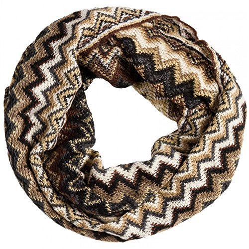 Caspar SC362 Damen Strick Loop Schal, Farbe:beige/braun