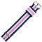 MARBURGER Uhrenarmband 18mm Textil Rose Weiss Blau - Werkzeug Montage Set 9511843000220