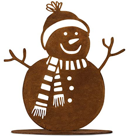 Rostikal | Winterdeko Schneemann Rost Gartendeko Weihnachten | 20 cm hoch