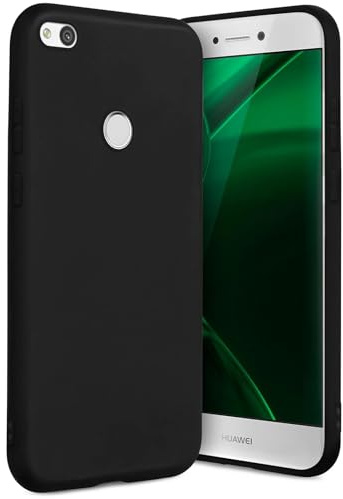 ONEFLOW SlimShield Pro für Huawei P8 Lite 2017 Hülle Ultra dünn erhöhter Rand, TPU Backcover minimalistisch Handyhülle flexibel, Schutzhülle mit Kamera- und Displayschutz, Schwarz
