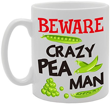Coralgraph Inc MG4235 Beware Crazy Pea Man Novelty Gift Printed Tea Coffee Cermic Mug