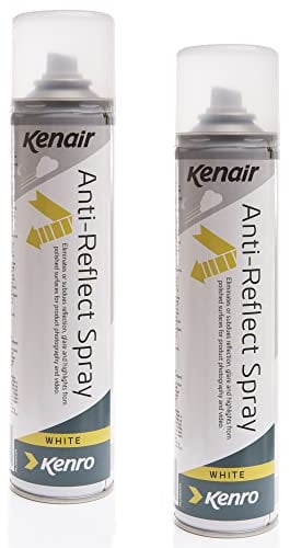 Kenro Kenair Anti-Reflect Full Matt White Coloured Spray Remove Reflections for Photography or Film 400ml - KENR07W
