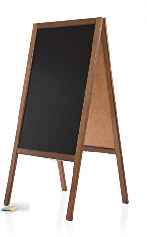 AZZAP Kundenstopper PM 120cm Holz Tafel Aufsteller Werbetafel Standtafel Schreibtafel Holztafel Werbung Dunkelbraun