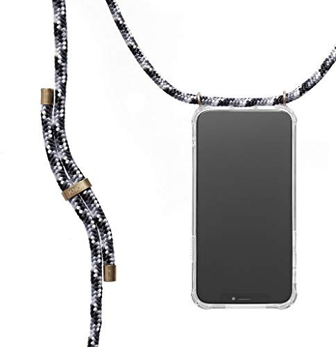 KNOK Case Handykette Kompatibel mit iPhone X/XS - Handy Hülle mit Kordel zum Umhängen - Phone Necklace in Urban Black