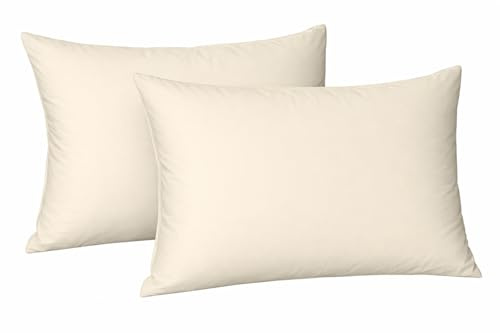 Plain Dyed Polycotton Housewife Pair of Pillowcases, Available in 20 (Cream)