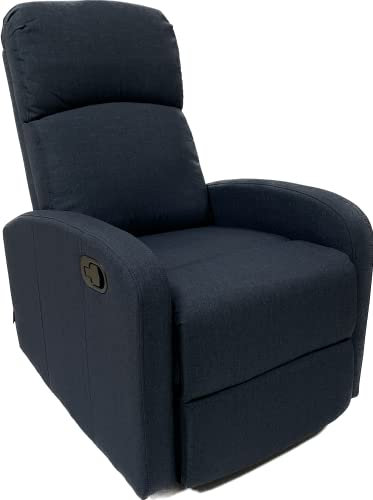 ASTAN HOGAR Fernsehsessel Modern Relaxsessel Premium Plus AH-AR30610DN Denimblau Polyester-Baumwolle-Mischung 3 Positionen Reclinierbar Wohnzimmer Entspannen