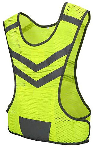 Vbestlife Hochsichtbare Sport-Sicherheitsweste, verstellbare Warnweste Nachtwanderung Laufen Wandern Radfahren Reflexionsjacke