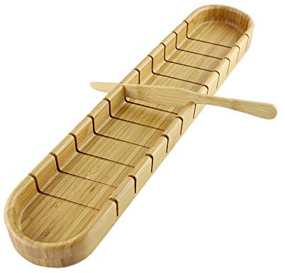 LAEMALLS Rebanadora de pan de bambú, Manual Corte Guia Tabla de Cortar para panes, pasteles, tostado, loaf, sandwich, carne, frutas y verduras, máquina multifuncional#3