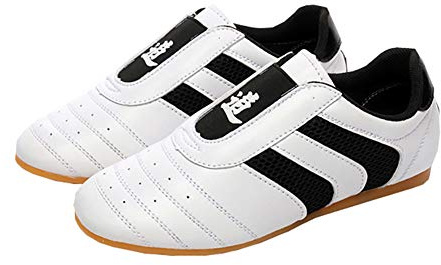 Auhoho Kids Taekwondo Boxing Karate Kung Fu Tai Chi Shoes Lightweight Sneakers Sport Gym Martial Arts Shoes for Boys Girls 2 M US Little Kid,Black