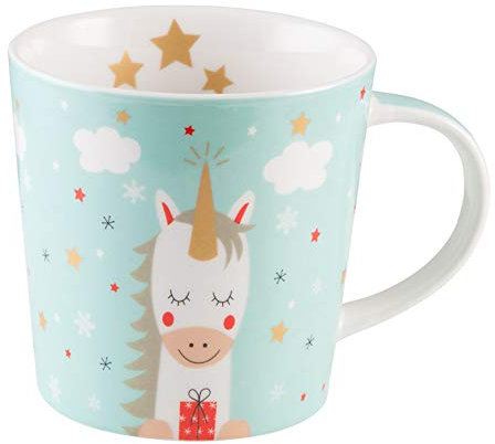 PFIFF 603809 'Dreaming Unicorn' Tasse/Becher in Geschenkbox, One Größe, Hellblau