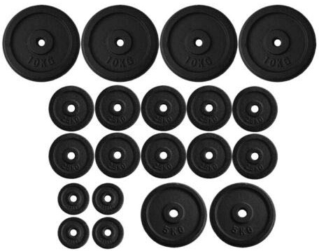 D pro T 80 kgs of Vinyl or Cast Iron Weight Plates Weights 1 Disc Dumbbell Barbell Bar