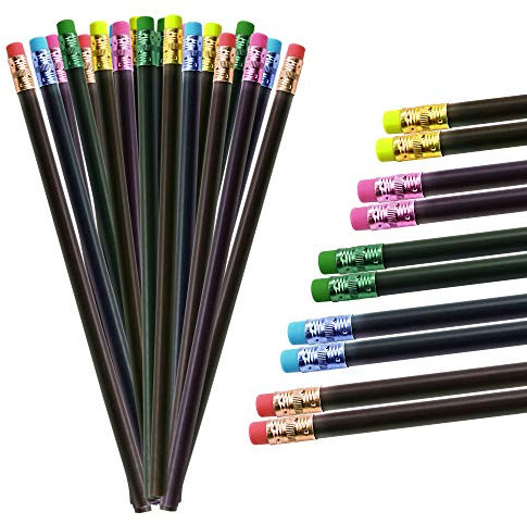 AFASOES 30 Stück Bleistift mit Radiergummi Set Schwarz Wechsel in Farben Bleistift Bunt Wechsel Stimmung Farbwechsel Stimmungsstift Thermochrome Wechsel Stifte Farbwechsel Stift Holzstifte für Büro