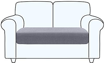TAOCOCO Rutschfester Sofa Sitzkissenbezug, Elastische Sofakissenbezüge, Dehnbar, Waschbar, Für Sofa Sitz und Rückenkissen (2 Sitzer, Hellgrau)