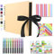 Vienrose Fotoalbum Zum Selbstgestalten 28,5 x 21 cm DIY Fotobuch 80 Seiten Seidenband Bastelpapier Album für 160 10x15 Fotos Baby Familie Valentinstag Geburtstag Jahrestag Geschenk