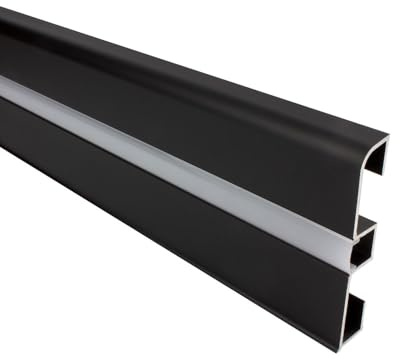 B-Ware C01 LED Aluprofil schwarz Sockelleiste für LED-Streifen 1m opal