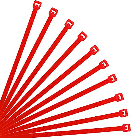 XINGO Confezione da 500 Rosso Fascette di Qualità per Uso Industriale, 300 mm x 3,6 mm, Fascette in Plastica Regolabili Multiuso per Uso Interno ed Esterno