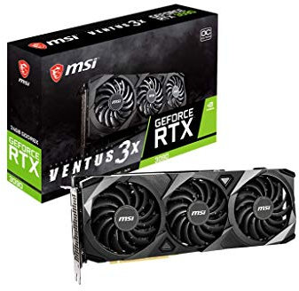 MSI Gaming GeForce RTX 3090 24GB GDRR6X 384-Bit HDMI/DP Nvlink Torx Fan 3 Ampere Architecture OC Graphics Card (RTX 3090 VENTUS 3X 24G OC) (Renewed)