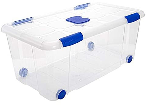 Acan Tradineur – Caja de Almacenamiento – Fabricado en plástico – Contenedor para almacenar Juguetes, Libros, Ropa, Mantas – N.º 7 – 30 x 73 x 41 cm – 61 L