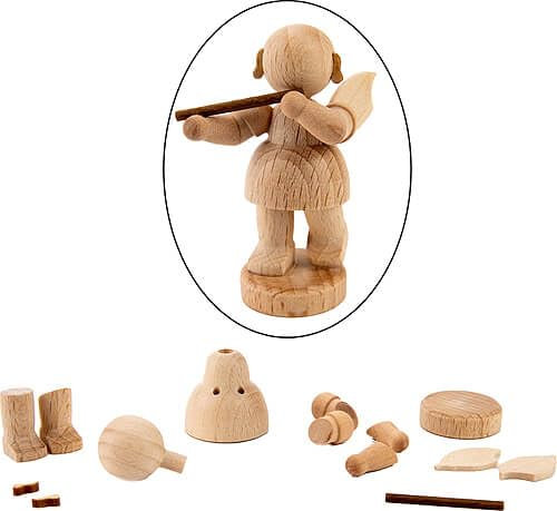 Kunstgewerbe Uhlig Bastelset Engel stehend mit Querflöte - 6 cm