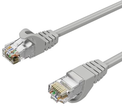 Netzwerkkabel RJ45 Patchkabel, LAN-Kabel U/UTP, CAT 7 Rohkabel, bis 10 Gbit/s 25,00m Grau