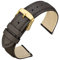 ANNEFIT Uhrenarmband 18mm Leder mit Edelstahl Gold Schnalle, Schnellverschluss Armband mit Weich Gepolstert für Herren Damen (Dunkelgrau)