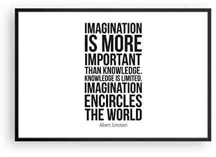 Poster Schwarzrahmen Einstein Maxim Imagination Deko 91x61cm Wandposter Art Prints Wandbilder Dekoration Wohnzimmer Schlafzimmer Küche Wanddeko Bild Wand Kunstdruck Modern Wall Art P2BAA91x61-4178