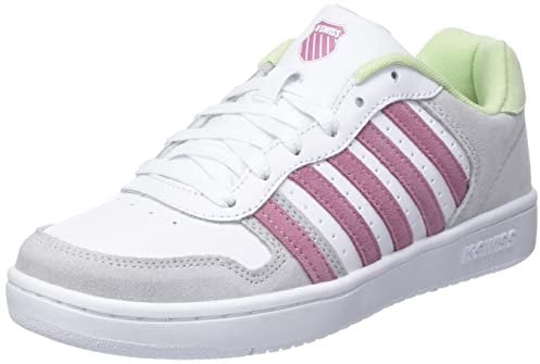 K-Swiss Damen Court Palisades Sneaker, WHT/FXGLVE/SEAFM, 37 EU