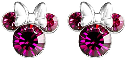 Disney Minnie Mouse Sterling Silver October Birthstone Earrings