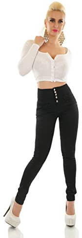 Zeralda Fashion Damen Jeans Hose High Waist Röhrenjeans Röhre Skinny Corsage hoher Bund XS-XL