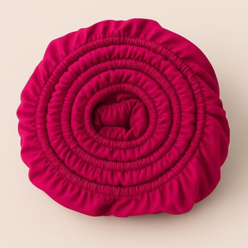 COZY HEAVEN | Luxus Lyocell Spannbettlaken (Tencel™) | Gewonnen aus Eukalyptus u.a. | Ultra Weich | Bis 30cm Höhe | Mit Seitenkennzeichnung | Atmungsaktiv | Ganzjährig geeignet (Berry Red, 160x200)