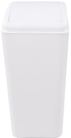 Vareone 15 L Plastic Trash Bin with Swing Lid, Kitchen Garbage Bin, White