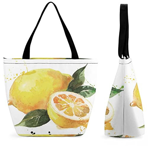 Damen Handtasche Shopper Zitrone Schultertasche Umhängetaschen Wasserdicht Tragetasche 28.5x18x32.5cm