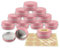 YANCAER 10 Pièces Pots en Aluminium Rose de 10ml avec Couvercle - D35mm x H17mm Vide Ronde Cosmétiques Pot Conteneurs de Voyage pour Maquillage, Crème, Baume à Lèvres, Mini Bougies