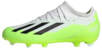 adidas X Crazyfast.3 Firm Ground Boots, Scarpe da Calcio, Cloud White/Core Black/Lucid Lemon, 38 EU
