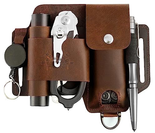 Frieyss EDC Multitool-Etui für Gürtel, Premium EDC Pocket Organizer Tasche für Leatherman und Gerber Multitools (Braun)