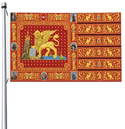 Bandiera della Repubblica di Venezia (1659-1675) Bandiere 3x5 Ft Bandiera per decorazione esterna Striscione leggero Casa Bandiere per feste Cortile 3x5 Bandiere