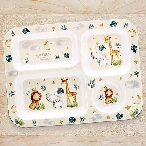 Little Moments Plateau repas léger pour enfants et tout-petits 4 compartiments