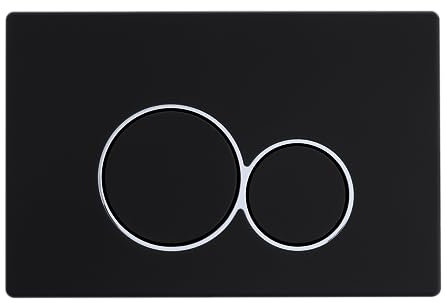 Balneo Betätigungsplatte für WC, schwarz, ABS hochwertige 2-Tasten-Spülplatte, Betätigungsplatte für 2-Mengen-Spülung, passend für Balneo Fix Frame, EXO schwarz