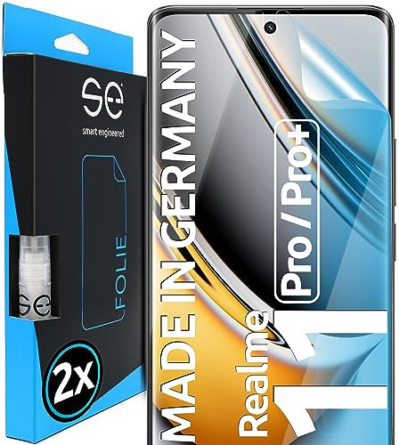 2x se® Film de Protection 3D Transparent pour Realme 11 Pro / 11 Pro Plus, Auto-réparateur, Compatible Empreinte & FaceID, Installation Sans Bulles,Résistant aux Chocs et Rayures,Fabriqué en Allemagne