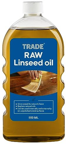 Trade Raw Linseed Oil for Wood Protection - Natural Linseed Oil Refreshes Wood Naturally- Raw Linseed Oil for Wood Furniture- 500 ml