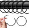 UTEFIF 40 Anelli per Tende, 50 mm, Anelli Tondi, Clip in Metallo (Nero)